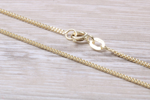 Flat Curb Chain, Light Weight and 18 Inches Long in Yellow Gold