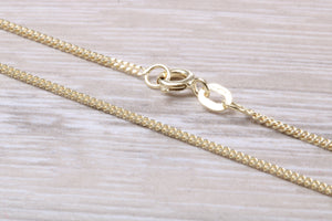 Flat Curb Chain, 18 Inches Long in Yellow Gold