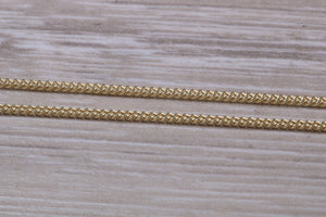 Flat Curb Chain, 18 Inches Long in Yellow Gold