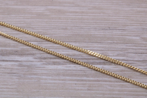 Flat Curb Chain, 20 Inches Long in Yellow Gold