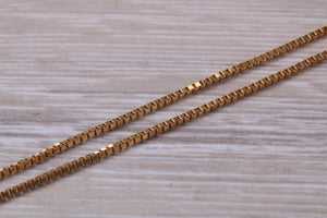 Box Chain, 18 Inches Long in Yellow Gold