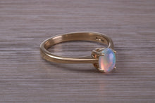 Load image into Gallery viewer, Oval cut Natural Opal set Yellow Gold Ring