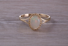 Load image into Gallery viewer, Oval cut Natural Opal set Yellow Gold Ring