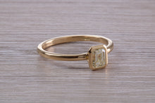 Load image into Gallery viewer, 0.70 carat Emerald Cut Diamond set 18ct Yellow Gold Solitaire