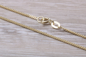 Flat Curb Chain, 18 Inches Long in Yellow Gold