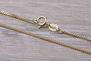 Flat Curb Chain, 18 Inches Long in Yellow Gold