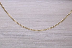 Flat Curb Chain, 18 Inches Long in Yellow Gold