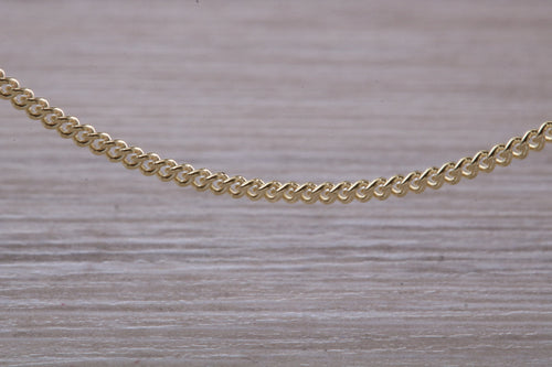 Flat Curb Chain, 20 Inches Long in Yellow Gold