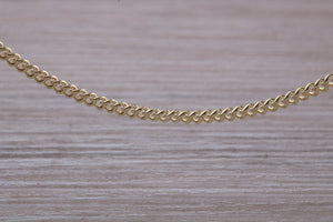 Flat Curb Chain, 20 Inches Long in Yellow Gold