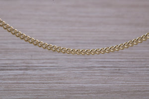 Flat Curb Chain, 18 Inches Long in Yellow Gold