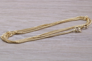 Flat Curb Chain, 18 Inches Long in Yellow Gold