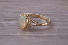 Load image into Gallery viewer, Oval cut Natural Opal set Yellow Gold Ring