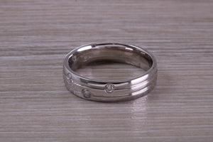 5 mm Wide Diamond set 18ct White Gold Band