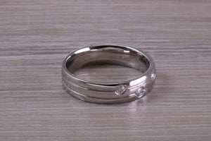 5 mm Wide Diamond set 18ct White Gold Band