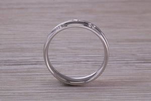 5 mm Wide Diamond set 18ct White Gold Band