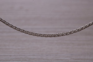 Platinum 16 inch Long Diamond cut Spiga Chain