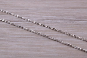 Platinum 16 inch Long Diamond cut Spiga Chain