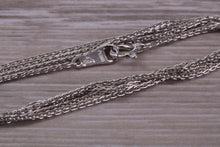 Load image into Gallery viewer, Platinum 16 inch Long Diamond cut Spiga Chain