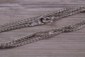 Platinum 16 inch Long Diamond cut Spiga Chain