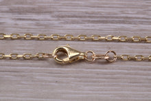 Load image into Gallery viewer, Diamond cut Flat Curb Chain, 16 Inches Long in Yellow Gold