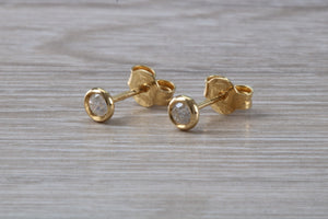 Simple everyday Diamond Solitaire Stud Earrings