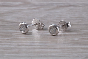 Dainty and Simple everyday Diamond Solitaire Stud Earrings