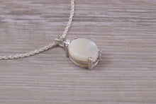 Load image into Gallery viewer, Natural Oval Cut Mother of Pearl set Necklace, Made From Solid Sterling Silver