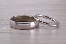 Load image into Gallery viewer, His and Hers Matching Platinum Wedding Bands