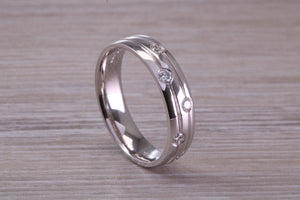 5 mm Wide Diamond set 18ct White Gold Band