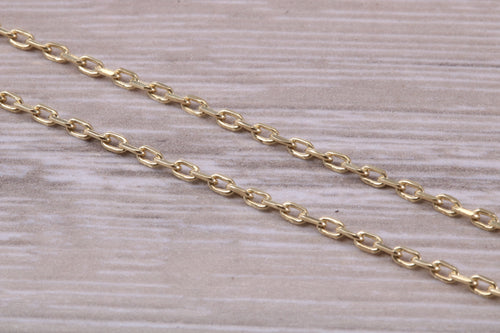 Diamond cut Flat Curb Chain, 20 Inches Long in Yellow Gold