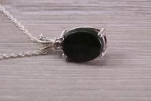 Load image into Gallery viewer, Natural Oval Cut Black Onyx Necklace, Made From Solid Sterling Silver