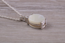 Load image into Gallery viewer, Natural Oval Cut Mother of Pearl set Necklace, Made From Solid Sterling Silver