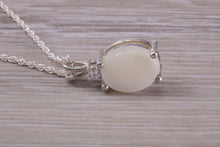 Load image into Gallery viewer, Natural Oval Cut Mother of Pearl set Necklace, Made From Solid Sterling Silver