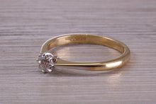 Load image into Gallery viewer, Dainty Quarter carat Diamond set 18ct Yellow Gold Solitaire