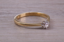 Load image into Gallery viewer, Dainty Quarter carat Diamond set 18ct Yellow Gold Solitaire