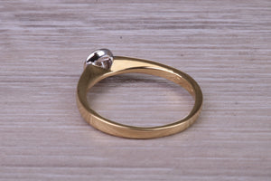 Dainty Bezel Diamond set Two Tone Gold Solitaire