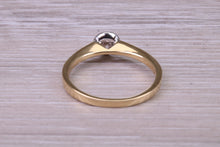 Load image into Gallery viewer, Dainty Bezel Diamond set Two Tone Gold Solitaire