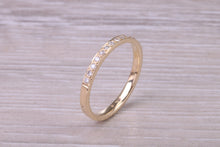 Load image into Gallery viewer, Dainty Traditional Diamond set Yellow Gold Band