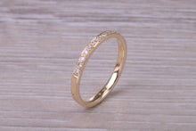 Load image into Gallery viewer, Dainty Traditional Diamond set Yellow Gold Band