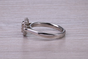 Cushion cut Diamond Halo set Platinum Ring