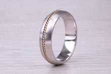 Load image into Gallery viewer, 6 mm Wide 18ct White and Yellow Gold Wedding Band