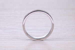 4 mm Wide White Gold Patterned Wedding Band