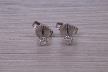 Load image into Gallery viewer, Tiny and Simple Everyday Diamond Solitaire Stud Earrings in 18ct White Gold