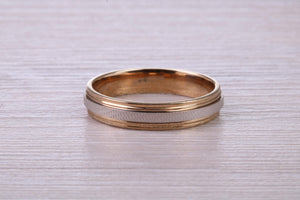 Matching Bridal His and Hers White and Yellow Gold Wedding Band