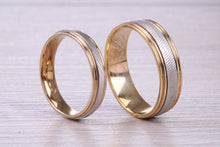 Load image into Gallery viewer, Matching Bridal His and Hers White and Yellow Gold Wedding Band