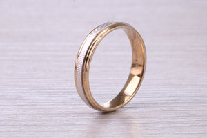 Matching Bridal His and Hers White and Yellow Gold Wedding Band