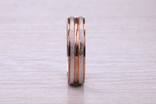 Load image into Gallery viewer, 5 mm Wide Two Tone White and Rose Gold Band