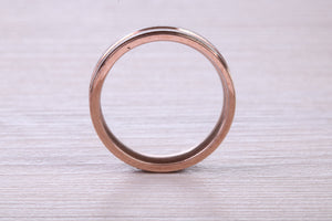 5 mm Wide Two Tone White and Rose Gold Band