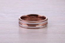 Load image into Gallery viewer, 5 mm Wide Two Tone White and Rose Gold Band