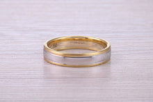 Load image into Gallery viewer, 4 mm Wide Two Tone 18ct White and Yellow Gold Wedding Band